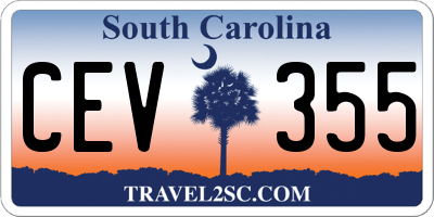 SC license plate CEV355