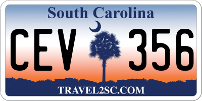 SC license plate CEV356