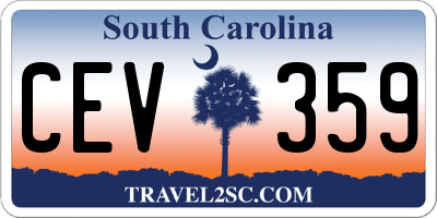 SC license plate CEV359