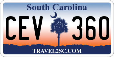 SC license plate CEV360