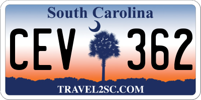 SC license plate CEV362