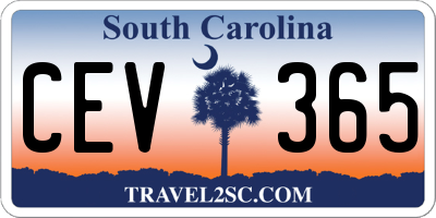 SC license plate CEV365