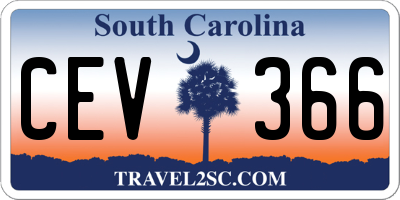 SC license plate CEV366