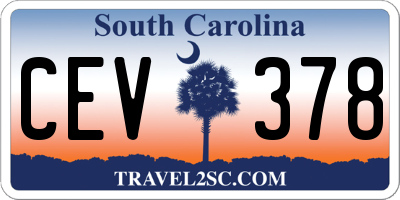 SC license plate CEV378