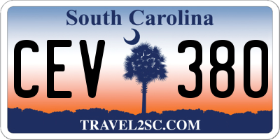 SC license plate CEV380