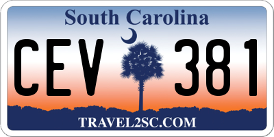 SC license plate CEV381