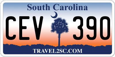 SC license plate CEV390