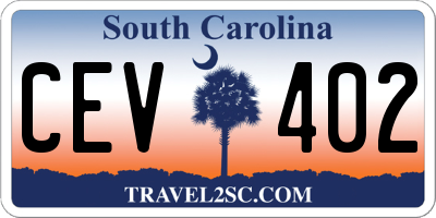 SC license plate CEV402