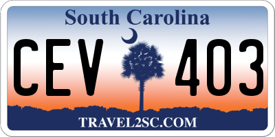 SC license plate CEV403