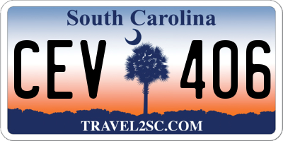 SC license plate CEV406