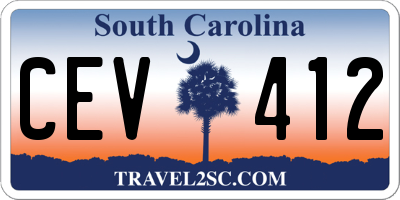 SC license plate CEV412