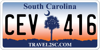 SC license plate CEV416