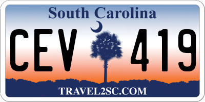SC license plate CEV419