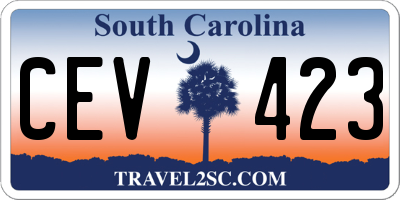 SC license plate CEV423