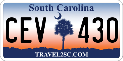 SC license plate CEV430