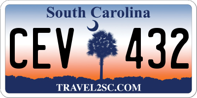 SC license plate CEV432