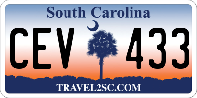 SC license plate CEV433