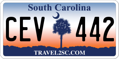 SC license plate CEV442