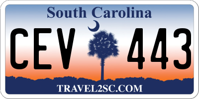 SC license plate CEV443