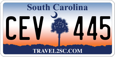 SC license plate CEV445