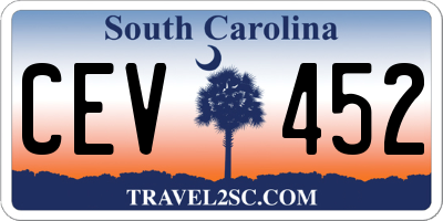 SC license plate CEV452