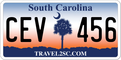 SC license plate CEV456