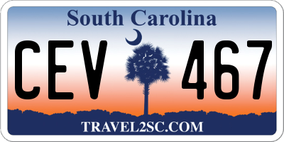 SC license plate CEV467