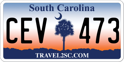 SC license plate CEV473