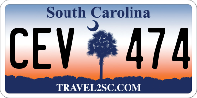 SC license plate CEV474