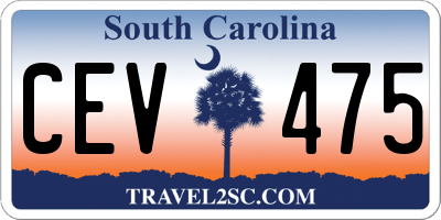 SC license plate CEV475