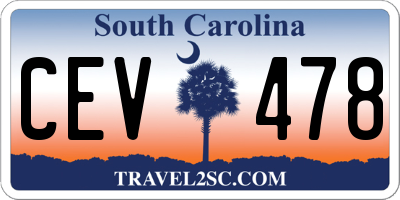 SC license plate CEV478