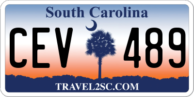 SC license plate CEV489