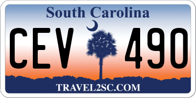 SC license plate CEV490