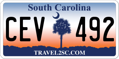SC license plate CEV492