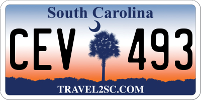 SC license plate CEV493