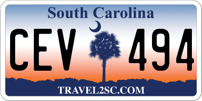 SC license plate CEV494