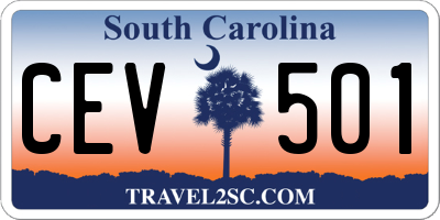 SC license plate CEV501