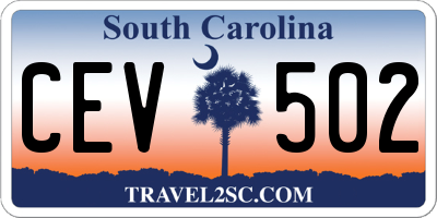 SC license plate CEV502