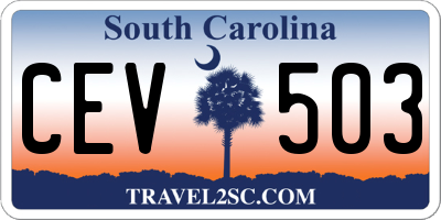 SC license plate CEV503
