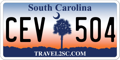 SC license plate CEV504