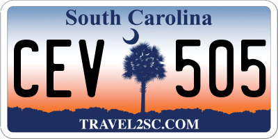 SC license plate CEV505