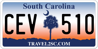 SC license plate CEV510