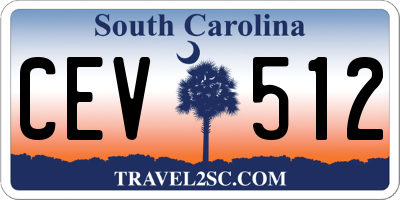 SC license plate CEV512