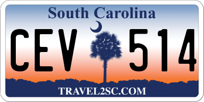 SC license plate CEV514