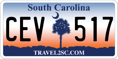 SC license plate CEV517