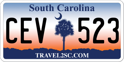 SC license plate CEV523