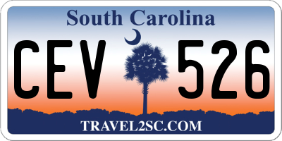 SC license plate CEV526