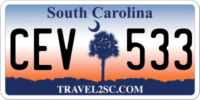 SC license plate CEV533