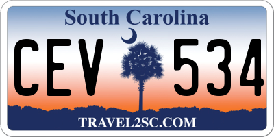 SC license plate CEV534