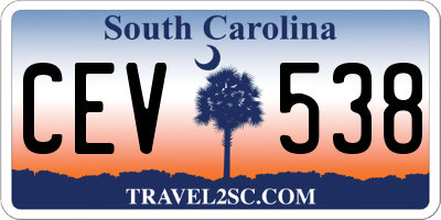 SC license plate CEV538